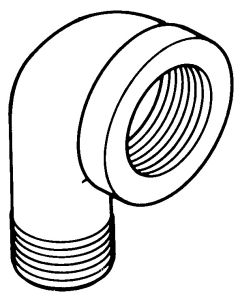 Malleable Iron Pipe Fitting, 1/2 Inch 90 deg Street Elbow