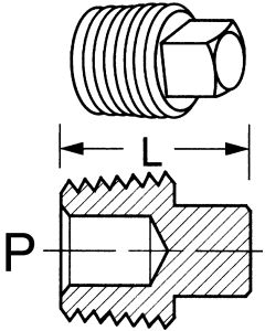 Brass Adapter, 1/2-14 Male NPT Square Head Plug