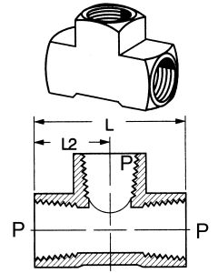 Brass Adapter, 3/8-18 Female NPT Tee