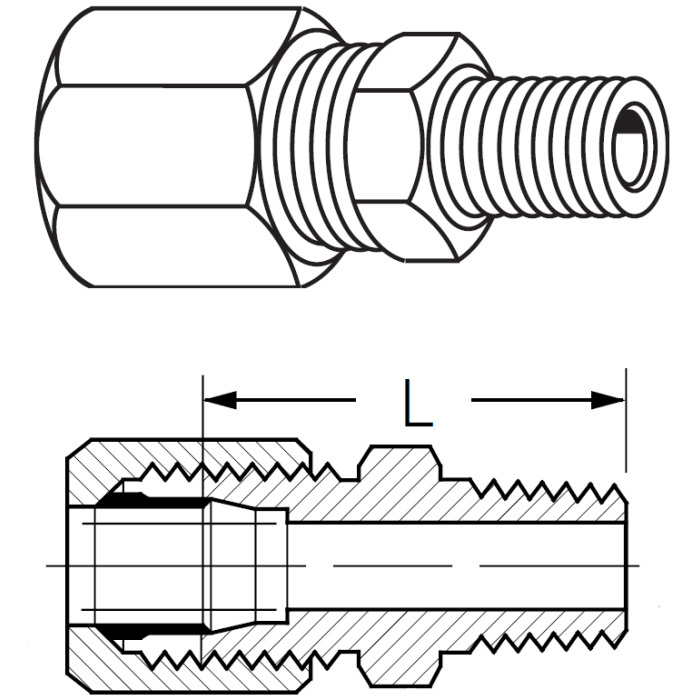 7000 Series Ermeto Steel NPT Fittings 2702