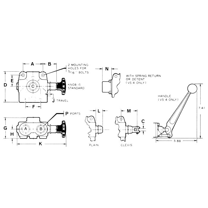 Cross Manufacturing VS Series Selector Valve VS2BKLF2