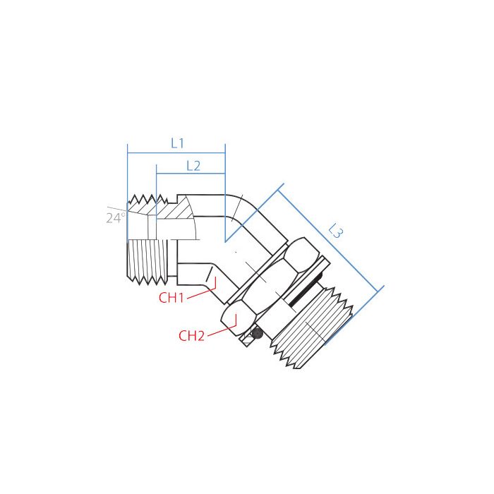 45* Din X Male Metric Adj Hydraulic Supply Co.