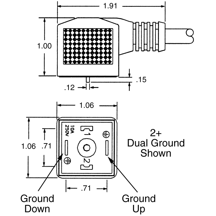 Canfield Industries 5J Series DIN Solenoid Connector 5J664-000-US0A