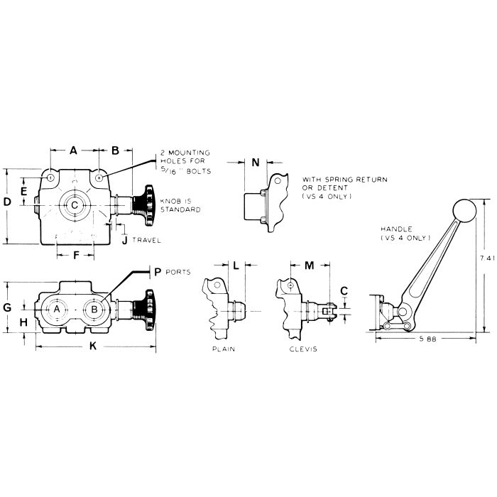 Cross Manufacturing VS Series Selector Valve VS4BKLF6