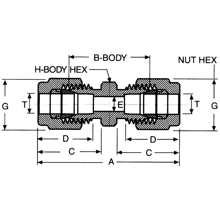 SSP FITTINGS CORP Stainless Duolok Tube Union ISSD6U Hydraulic