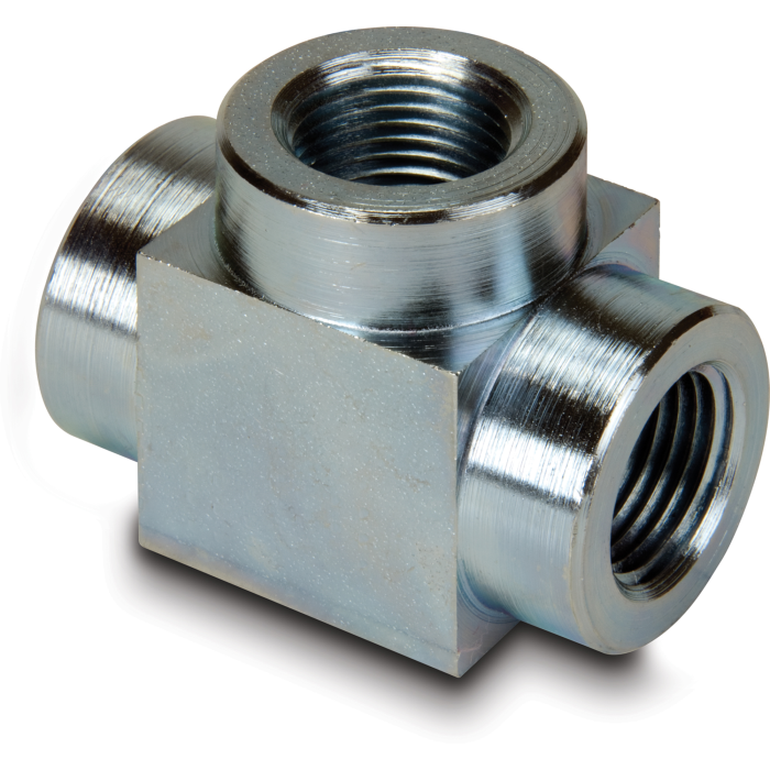 High Pressure Fitting, 3/8" NPTF Female to 3/8" NPTF Female, Tee, 10000