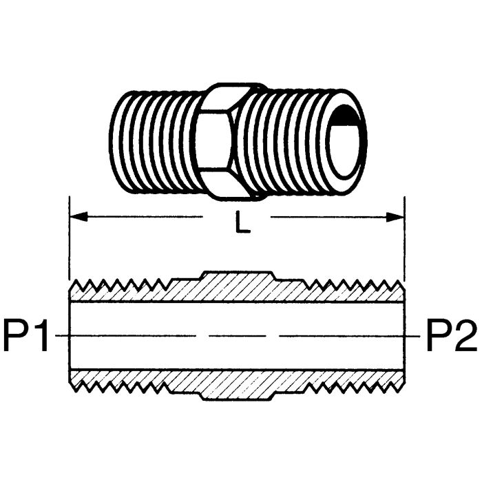 DANFOSS (IGS) Brass Male NPT Hex Nipple IG3325X4 Hydraulic Supply Co.