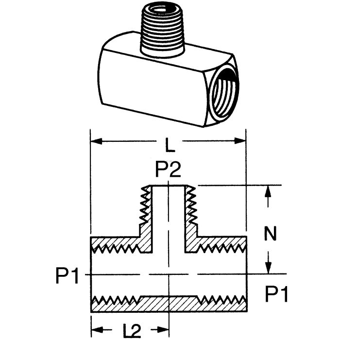 DANFOSS (IGS) Brass Female To Male NPT Tee IG3600X4 Hydraulic Supply Co.