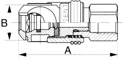 Auto-Flo 23/24 Series, Aro 210 Interchange Swing Coupling, Female Half With Safety Vent, Female NPT