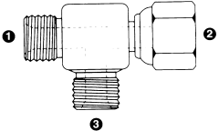 Steel Adapters, Male BSPP (British Parallel) Run & Branch To Female BSPP (British Parallel) Run, Tee