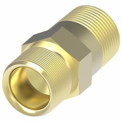 Brass Compression Fitting For Plastic, Copper, & Aluminum Tubing, 0.50 Inch Tube OD To 1/4-18 Male NPT, Straight