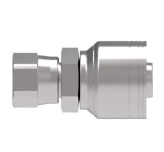 Global TTC 1 & 2 Wire Braid Steel Crimp Fitting, 3/4-16 Female JIC 37 deg Flare, -10 Hose, Straight