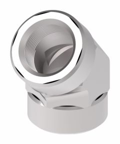 Steel Adapter, 3/4-14 Female NPT Swivel To 3/4-14 Female NPT, 45 deg Elbow
