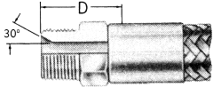 Steel Flat Crimp Fittings, Male NPT, Straight