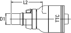 Global TTC 1 & 2 Wire Braid Steel Crimp Fittings, Male STC (Snap To Connect), Straight