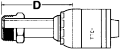 Global TTC 1 & 2 Wire Braid Steel Crimp Fittings, Male SAE Inverted Flare, Straight