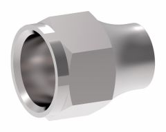 Brass Tube Fitting, 0.38 Inch Tube OD Short Flare Nut, 5/8-18 Thread