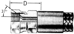 Stainless Steel Flat Crimp Fittings, Female JIC 37 deg Flare Swivel, Straight