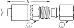 Global TTC 1 & 2 Wire Braid Steel Crimp Fittings, Flareless Tube Rigid Ermeto 7000 Series, Straight