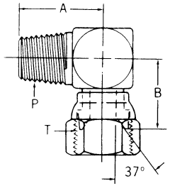 Steel Adapters, Male NPT To Female JIC 37 deg Flare Swivel, 90 deg Elbow