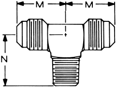 Brass Adapters, Male SAE 45 deg Flare Run To Male NPT Branch, Tee