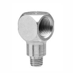 Steel Grease Adapter, Male 1/4-28 SAE Taper to Female 1/8 in NPT, 90 deg Elbow