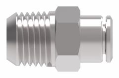 Brass Push>Connect Tube Fitting, 0.50 Inch Tube OD To 3/8-18 Male NPT, Straight