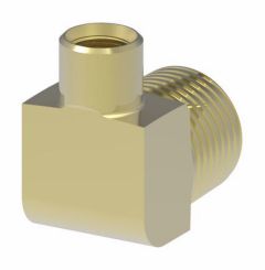 Brass Adapter, 3/8-18 Male NPT To 0.50 Inch Female 42 deg Inverted Flare, 90 deg Elbow