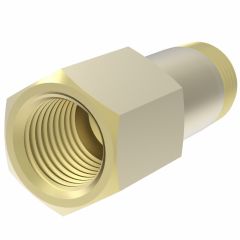 Brass Adapter, 1/8-27 Female NPT To 7/16-20 Male SAE 45 deg Flare, Straight