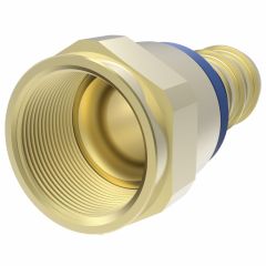 Brass Reusable Socketless Fitting, 1-1/16-12 Female JIC 37 deg Flare Swivel, -12 Hose, Straight