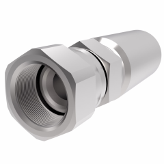 Steel Crimp 3903/7903 Swage Fitting, 3/4-16 Female JIC 37 deg Flare Swivel, -08 Hose, Straight