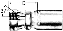 Steel 1 & 2 Wire Braid Field Crimp Fittings, Female JIC 37 Flare Swivel, Straight
