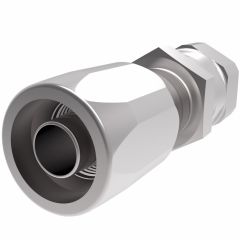Steel Reusable 1 Wire Braid Reduced Bore Two-Piece Fitting, 7/8-14 Female JIC 37 deg Flare Swivel, -08 Hose, Straight