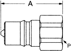 HK Series Industrial Interchange Series B Stainless Steel Hydraulic Quick Disconnects, Male Half, Female NPT