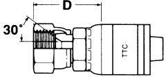 Global TTC 1 & 2 Wire Braid Steel Crimp Fittings, Female JIS 30 deg Flare Swivel, Straight