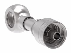 Global TTC 1 & 2 Wire Braid Steel Crimp Fitting, 8 MM Metric Banjo, -06 Hose, Straight
