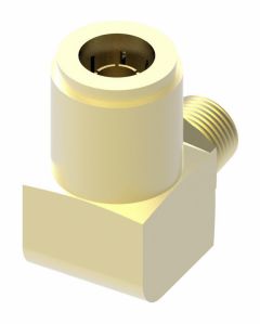Brass Push>Connect Air Brake Tube Fitting, 0.38 Inch Tube OD To 3/8-18 Male NPT, 90 deg Elbow