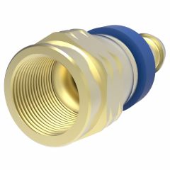 Brass Reusable Socketless Fitting, 3/4-16 Female JIC 37 deg Flare & SAE 45 deg Flare Swivel (Universal), -08 Hose, Straight