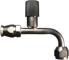 Reusable Fittings for FBF A/C Hose, Female O-Ring Pilot, 90 deg Elbow With Charge Port