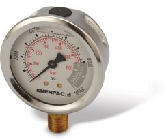 Enerpac | Hydraulic Pressure Gauge, 2.50 in. Face, Lower Mount, Glycerine Filled, 10,000 maximum psi | G2535L