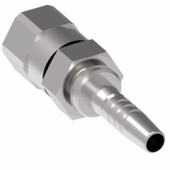 Steel Crimp Global Skive Nipple, 1/2-20 Female JIC 37 deg Flare Swivel, -05 Hose Size, Straight