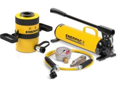 Enerpac | 60 Ton, 3 in Stroke, Hollow Hydraulic Cylinder and Hand Pump Set | SCH603H