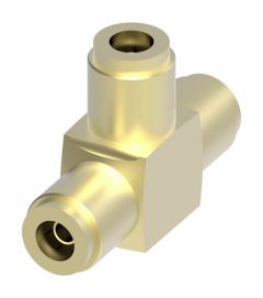 Brass Push>Connect Air Brake Tube Fitting, 0.38 Inch Tube OD Union Tee