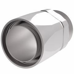 Steel Reusable 1 Wire Braid Reduced Bore Three-Piece Fitting, 2-11-1/2 Male NPT, -32 Hose, Straight