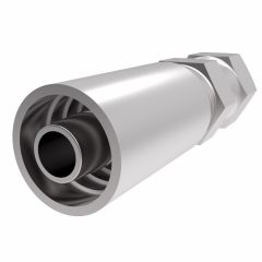 Steel Crimp 390A/790A Swage Fitting, 9/16-18 Female JIC 37 deg Flare Swivel, -06 Hose, Straight