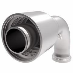 Global TTC 1 & 2 Wire Braid Steel Crimp Fitting, 1.75 Inch SAE Code 61 Split Flange, -12 Hose, 90 deg Elbow