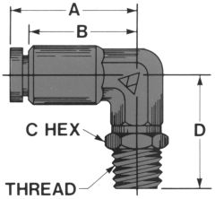 Brass Push-In Tube Fitting, 0.38 Tube OD to 1/4-18 Male NPT Swivel, 90 deg Elbow