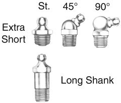 Grease Fitting, 1/8 NPT, Extra Short Straight