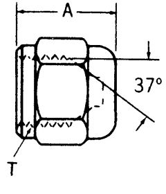 Steel JIC 37 deg Flare Cap, 1-3/16-12 Thread