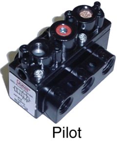 Alpha Series Pilot-Operated Pneumatic Valve, 4-way 2-position, Spring Return, 1/4 NPT (Side) Ports, 50 Flow Rating